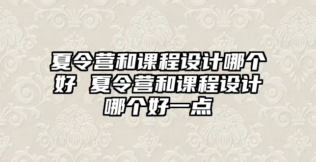 夏令營和課程設(shè)計(jì)哪個(gè)好 夏令營和課程設(shè)計(jì)哪個(gè)好一點(diǎn)