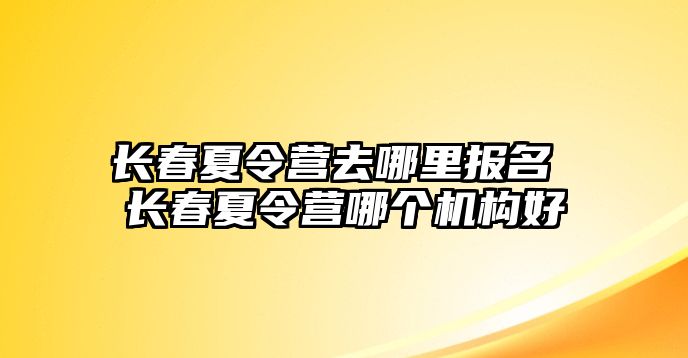 長春夏令營去哪里報名 長春夏令營哪個機構好