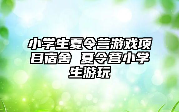 小學生夏令營游戲項目宿舍 夏令營小學生游玩