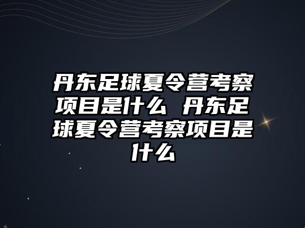 丹東足球夏令營考察項(xiàng)目是什么 丹東足球夏令營考察項(xiàng)目是什么