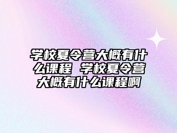 學校夏令營大概有什么課程 學校夏令營大概有什么課程啊