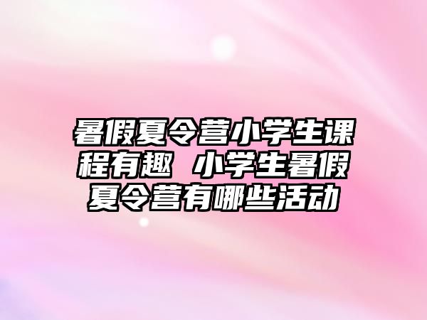 暑假夏令營(yíng)小學(xué)生課程有趣 小學(xué)生暑假夏令營(yíng)有哪些活動(dòng)