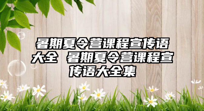 暑期夏令營課程宣傳語大全 暑期夏令營課程宣傳語大全集