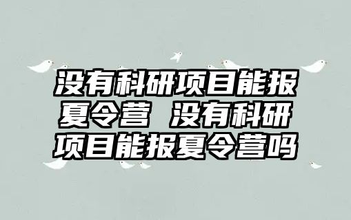 沒有科研項目能報夏令營 沒有科研項目能報夏令營嗎