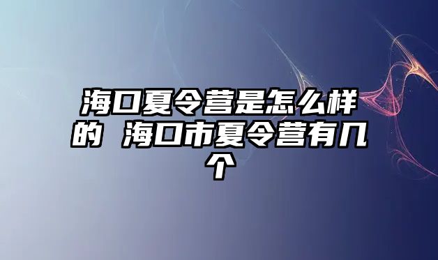 ?？谙牧顮I是怎么樣的 海口市夏令營有幾個