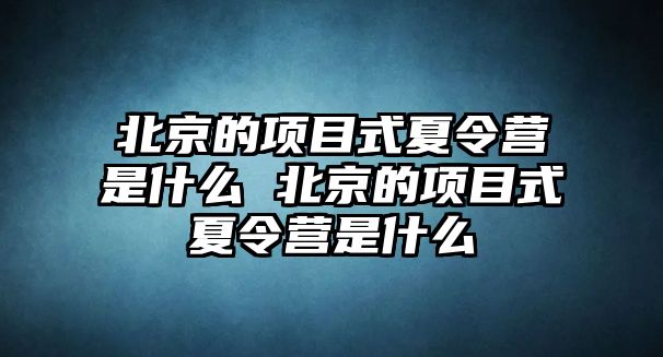 北京的項目式夏令營是什么 北京的項目式夏令營是什么