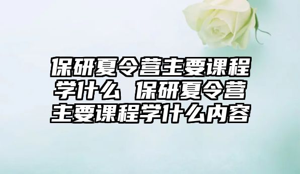 保研夏令營主要課程學什么 保研夏令營主要課程學什么內容