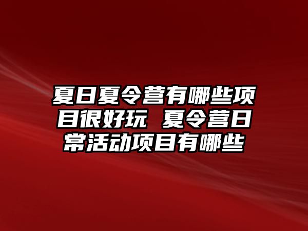 夏日夏令營有哪些項(xiàng)目很好玩 夏令營日常活動(dòng)項(xiàng)目有哪些