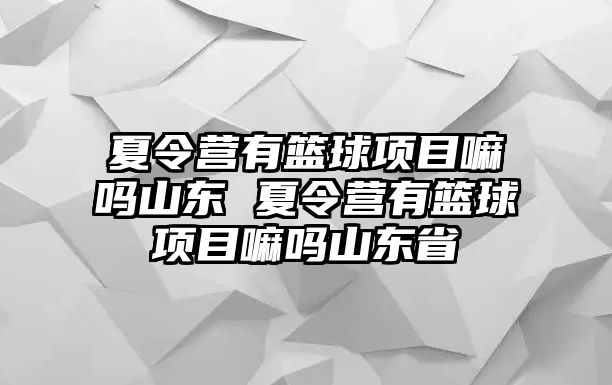 夏令營有籃球項目嘛嗎山東 夏令營有籃球項目嘛嗎山東省