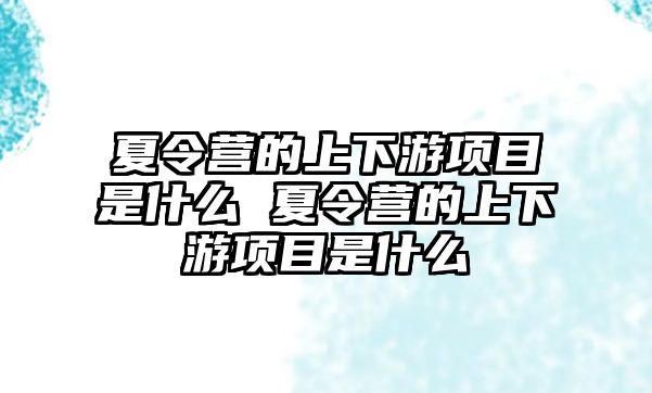 夏令營的上下游項目是什么 夏令營的上下游項目是什么