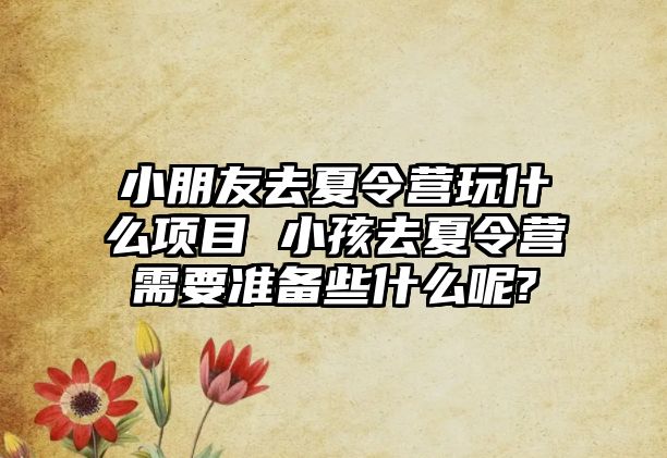 小朋友去夏令營玩什么項目 小孩去夏令營需要準(zhǔn)備些什么呢?