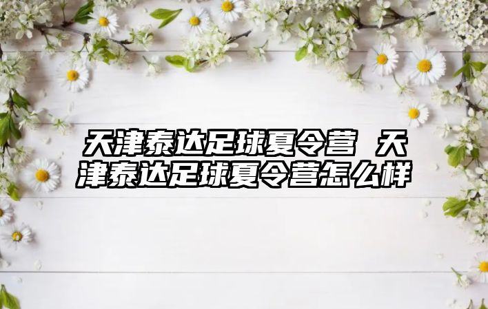 天津泰達足球夏令營 天津泰達足球夏令營怎么樣