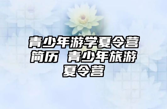 青少年游學夏令營簡歷 青少年旅游夏令營