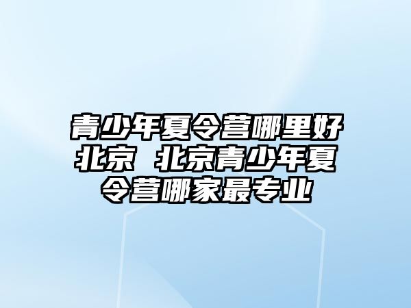 青少年夏令營哪里好北京 北京青少年夏令營哪家最專業