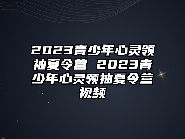 2023青少年心靈領袖夏令營 2023青少年心靈領袖夏令營視頻