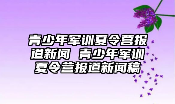 青少年軍訓夏令營報道新聞 青少年軍訓夏令營報道新聞稿