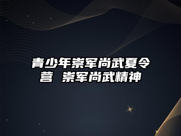 青少年崇軍尚武夏令營 崇軍尚武精神