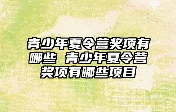 青少年夏令營獎項有哪些 青少年夏令營獎項有哪些項目