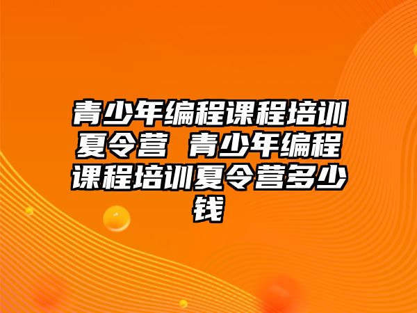 青少年編程課程培訓夏令營 青少年編程課程培訓夏令營多少錢