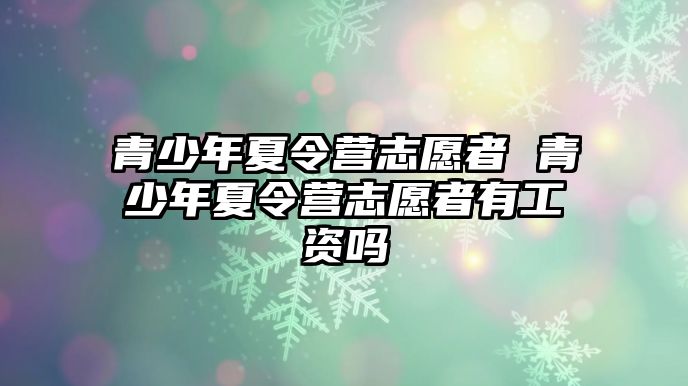 青少年夏令營志愿者 青少年夏令營志愿者有工資嗎