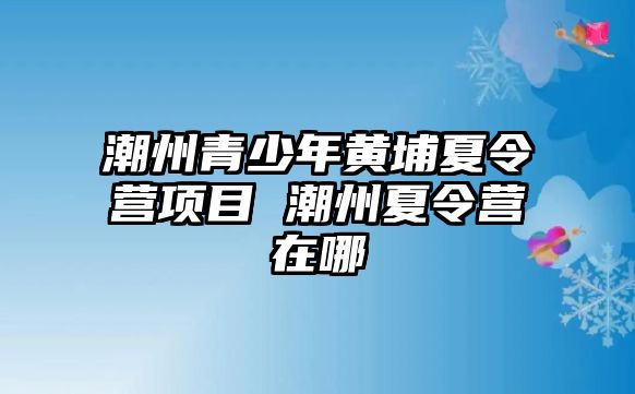 潮州青少年黃埔夏令營項目 潮州夏令營在哪