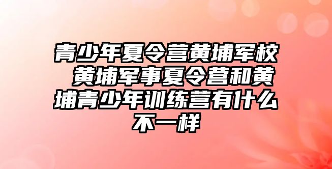 青少年夏令營黃埔軍校 黃埔軍事夏令營和黃埔青少年訓練營有什么不一樣