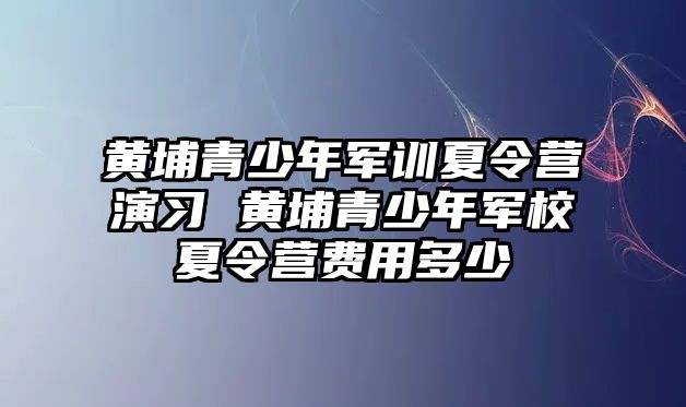 黃埔青少年軍訓夏令營演習 黃埔青少年軍校夏令營費用多少