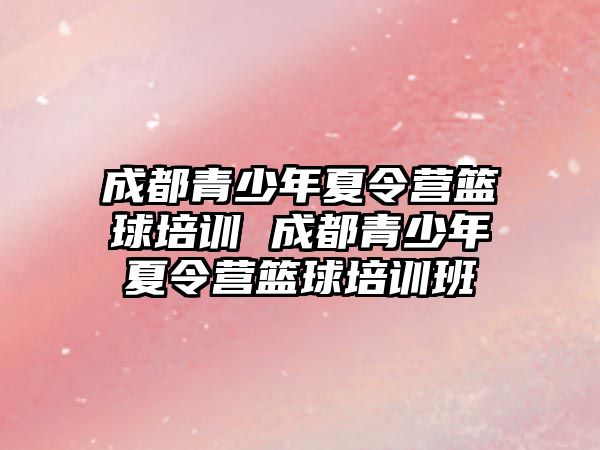 成都青少年夏令營籃球培訓 成都青少年夏令營籃球培訓班