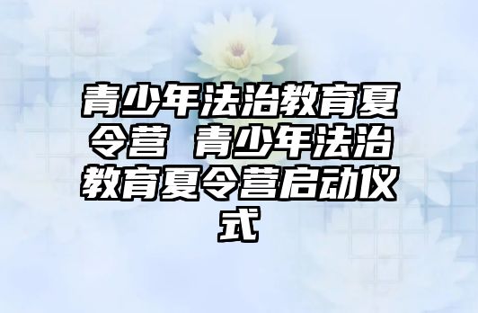 青少年法治教育夏令營 青少年法治教育夏令營啟動儀式