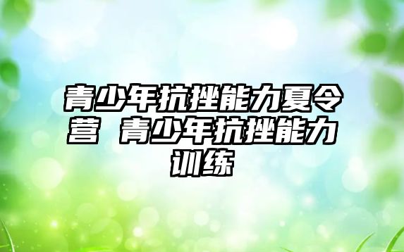 青少年抗挫能力夏令營 青少年抗挫能力訓練