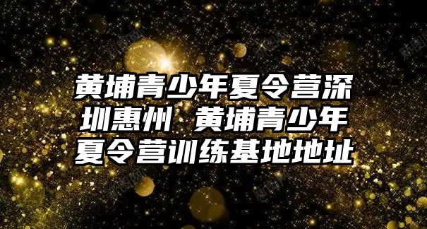 黃埔青少年夏令營深圳惠州 黃埔青少年夏令營訓練基地地址