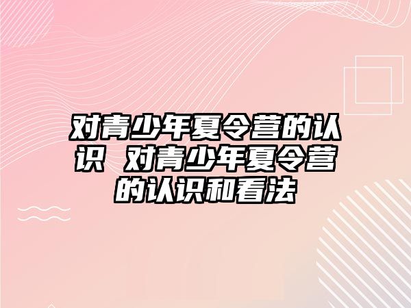 對青少年夏令營的認識 對青少年夏令營的認識和看法