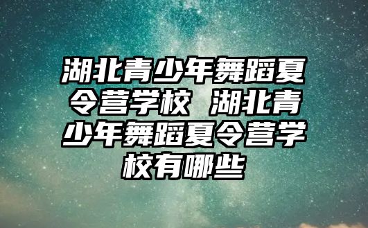 湖北青少年舞蹈夏令營學校 湖北青少年舞蹈夏令營學校有哪些