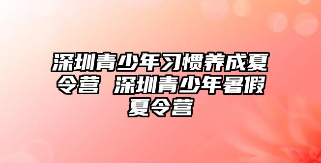 深圳青少年習慣養成夏令營 深圳青少年暑假夏令營