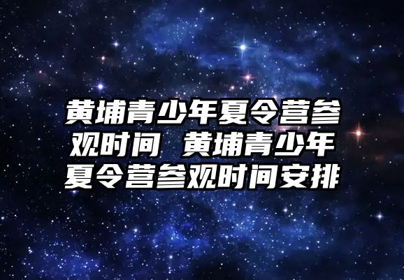 黃埔青少年夏令營參觀時間 黃埔青少年夏令營參觀時間安排