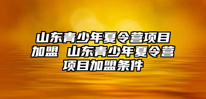 山東青少年夏令營項目加盟 山東青少年夏令營項目加盟條件