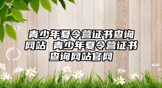 青少年夏令營證書查詢網站 青少年夏令營證書查詢網站官網