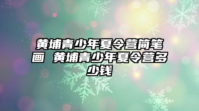 黃埔青少年夏令營簡筆畫 黃埔青少年夏令營多少錢