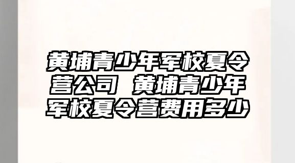 黃埔青少年軍校夏令營公司 黃埔青少年軍校夏令營費用多少