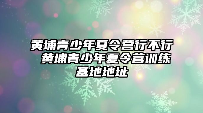 黃埔青少年夏令營行不行 黃埔青少年夏令營訓練基地地址