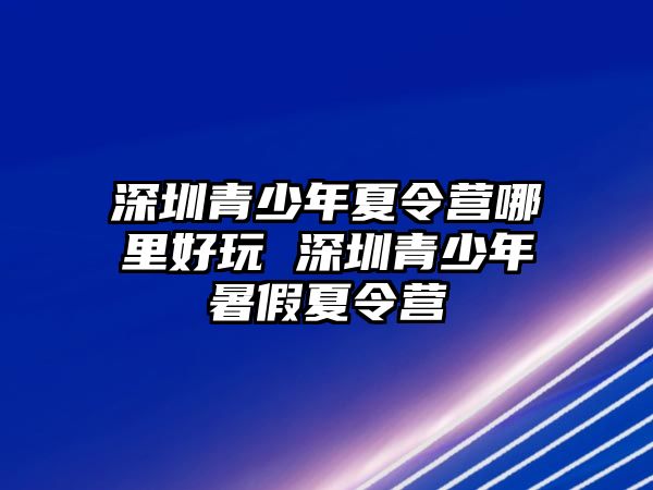 深圳青少年夏令營哪里好玩 深圳青少年暑假夏令營