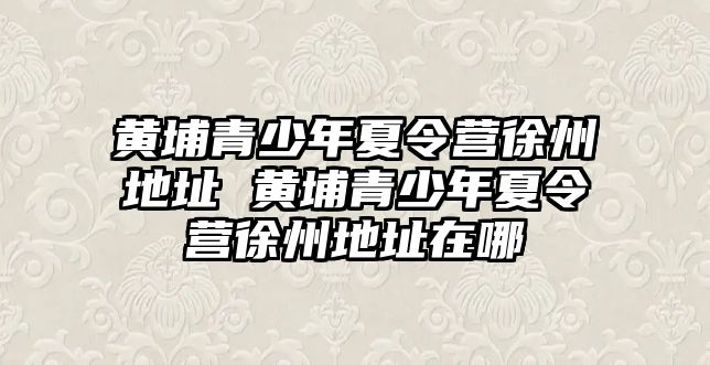 黃埔青少年夏令營徐州地址 黃埔青少年夏令營徐州地址在哪