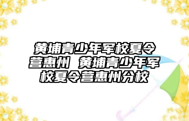 黃埔青少年軍校夏令營惠州 黃埔青少年軍校夏令營惠州分校