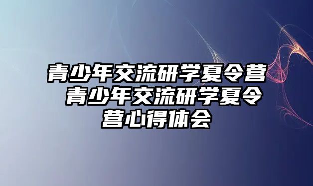 青少年交流研學夏令營 青少年交流研學夏令營心得體會