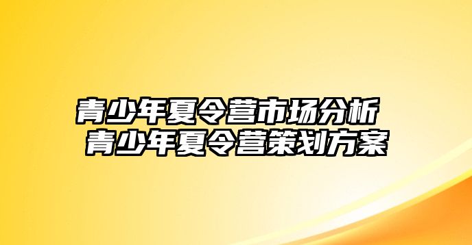 青少年夏令營市場分析 青少年夏令營策劃方案