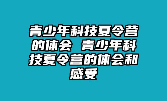 青少年科技夏令營的體會 青少年科技夏令營的體會和感受