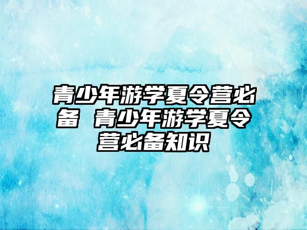 青少年游學夏令營必備 青少年游學夏令營必備知識