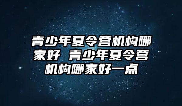 青少年夏令營機(jī)構(gòu)哪家好 青少年夏令營機(jī)構(gòu)哪家好一點(diǎn)