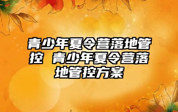 青少年夏令營(yíng)落地管控 青少年夏令營(yíng)落地管控方案