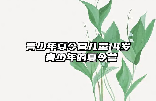 青少年夏令營兒童14歲 青少年的夏令營